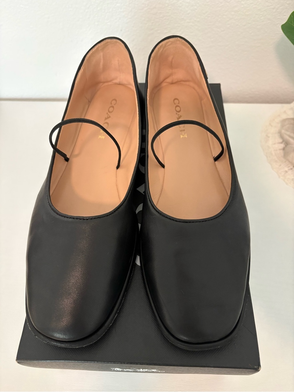 Coach EMILIA MARY JANE Flats-Black Leather